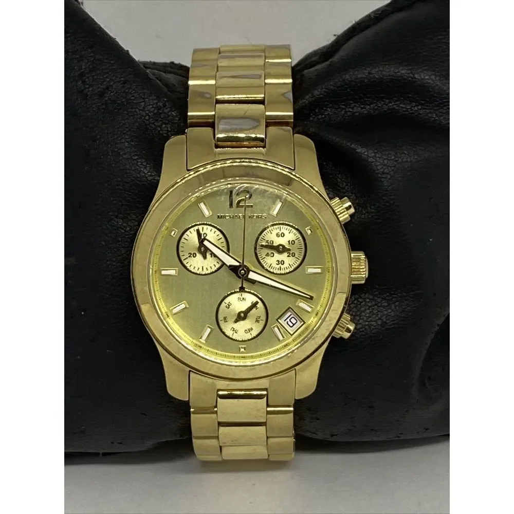 Michael Kors Runway MK5384 Women's Gold Stainless Steel Analog Dial Watch RQ199 - Picture 3 of 11